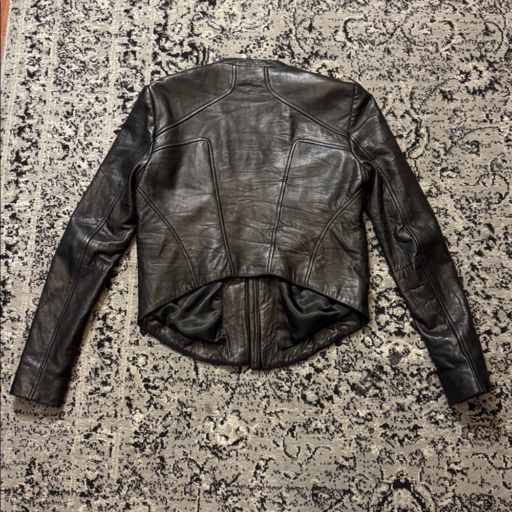 Buttery soft Black Leather asymmetrical Jacket by LA Made